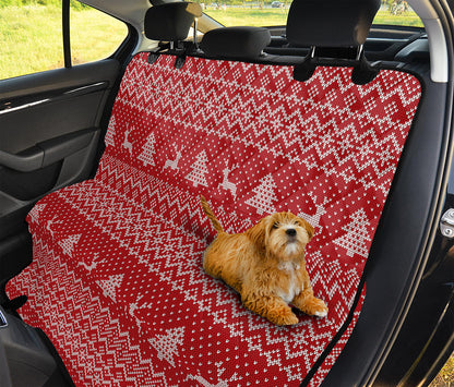 Geometric Xmas Knitted Pattern Print Pet Car Back Seat Cover