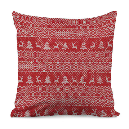 Geometric Xmas Knitted Pattern Print Pillow Cover