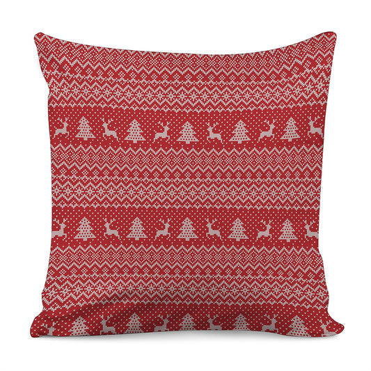 Geometric Xmas Knitted Pattern Print Pillow Cover