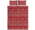 Geometric Xmas Knitted Pattern Print Quilt Bed Set