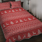 Geometric Xmas Knitted Pattern Print Quilt Bed Set