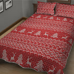 Geometric Xmas Knitted Pattern Print Quilt Bed Set