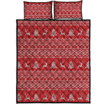 Geometric Xmas Knitted Pattern Print Quilt Bed Set