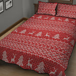 Geometric Xmas Knitted Pattern Print Quilt Bed Set