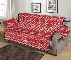 Geometric Xmas Knitted Pattern Print Sofa Protector