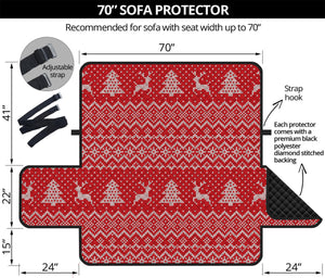 Geometric Xmas Knitted Pattern Print Sofa Protector