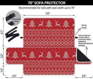 Geometric Xmas Knitted Pattern Print Sofa Protector