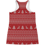 Geometric Xmas Knitted Pattern Print Women's Racerback Tank Top
