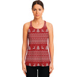 Geometric Xmas Knitted Pattern Print Women's Racerback Tank Top