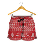 Geometric Xmas Knitted Pattern Print Women's Shorts