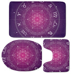 Geometric Zodiac Calendar Print 3 Piece Bath Mat Set