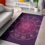 Geometric Zodiac Calendar Print Area Rug