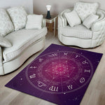 Geometric Zodiac Calendar Print Area Rug
