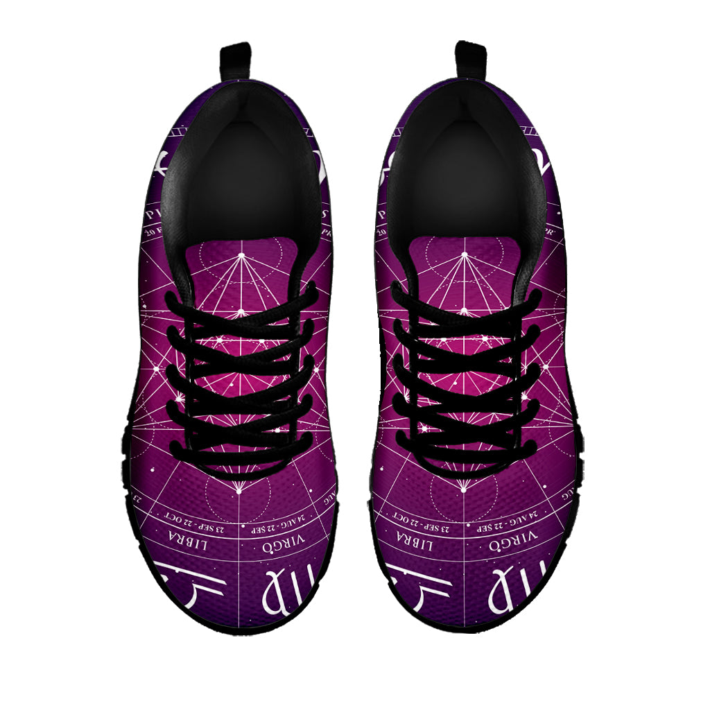 Geometric Zodiac Calendar Print Black Sneakers