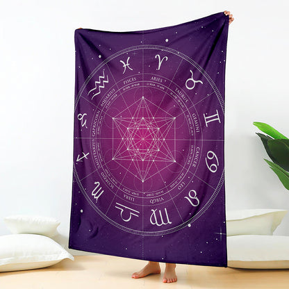 Geometric Zodiac Calendar Print Blanket