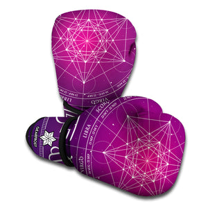 Geometric Zodiac Calendar Print Boxing Gloves