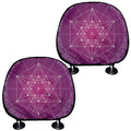 Geometric Zodiac Calendar Print Car Headrest Covers