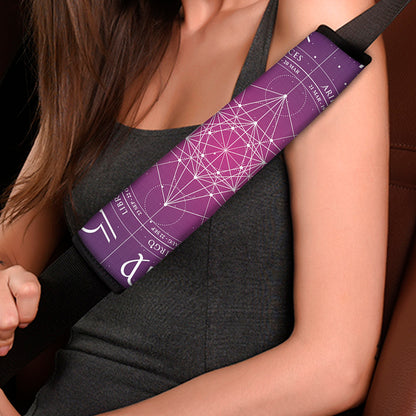 Geometric Zodiac Calendar Print Car Seat Belt Covers