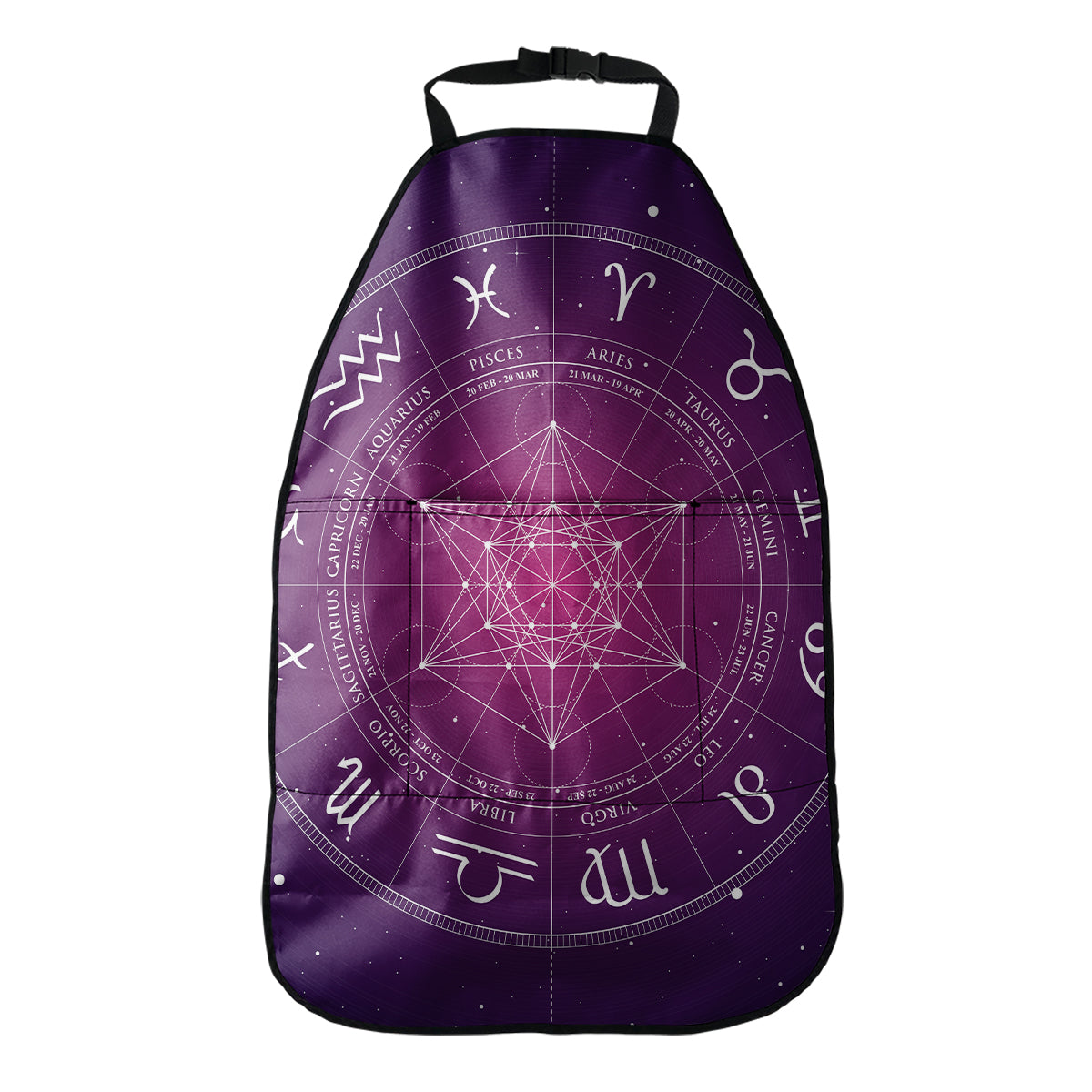 Geometric Zodiac Calendar Print Car Seat Organizers