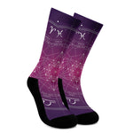 Geometric Zodiac Calendar Print Crew Socks