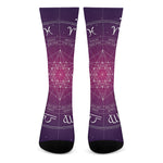 Geometric Zodiac Calendar Print Crew Socks