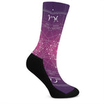 Geometric Zodiac Calendar Print Crew Socks