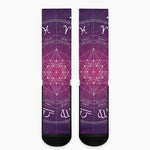 Geometric Zodiac Calendar Print Crew Socks