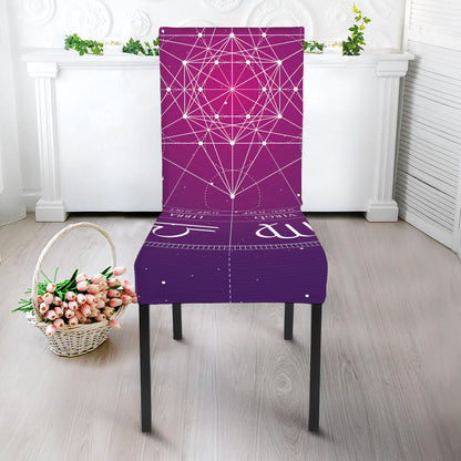 Geometric Zodiac Calendar Print Dining Chair Slipcover