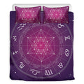 Geometric Zodiac Calendar Print Duvet Cover Bedding Set