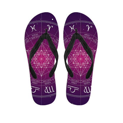 Geometric Zodiac Calendar Print Flip Flops