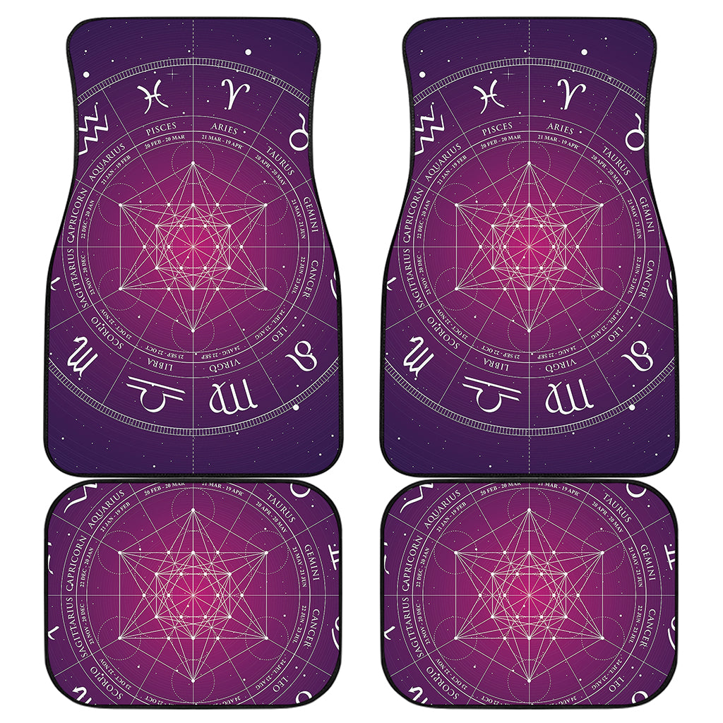 Geometric Zodiac Calendar Print Front and Back Car Floor Mats