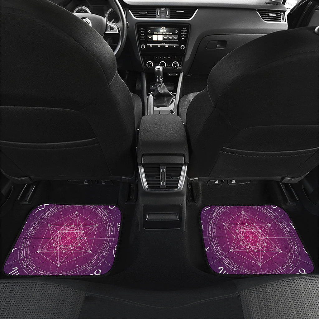 Geometric Zodiac Calendar Print Front and Back Car Floor Mats