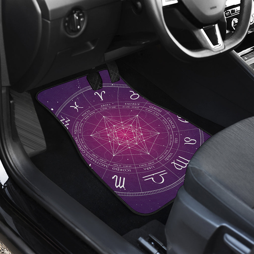 Geometric Zodiac Calendar Print Front and Back Car Floor Mats