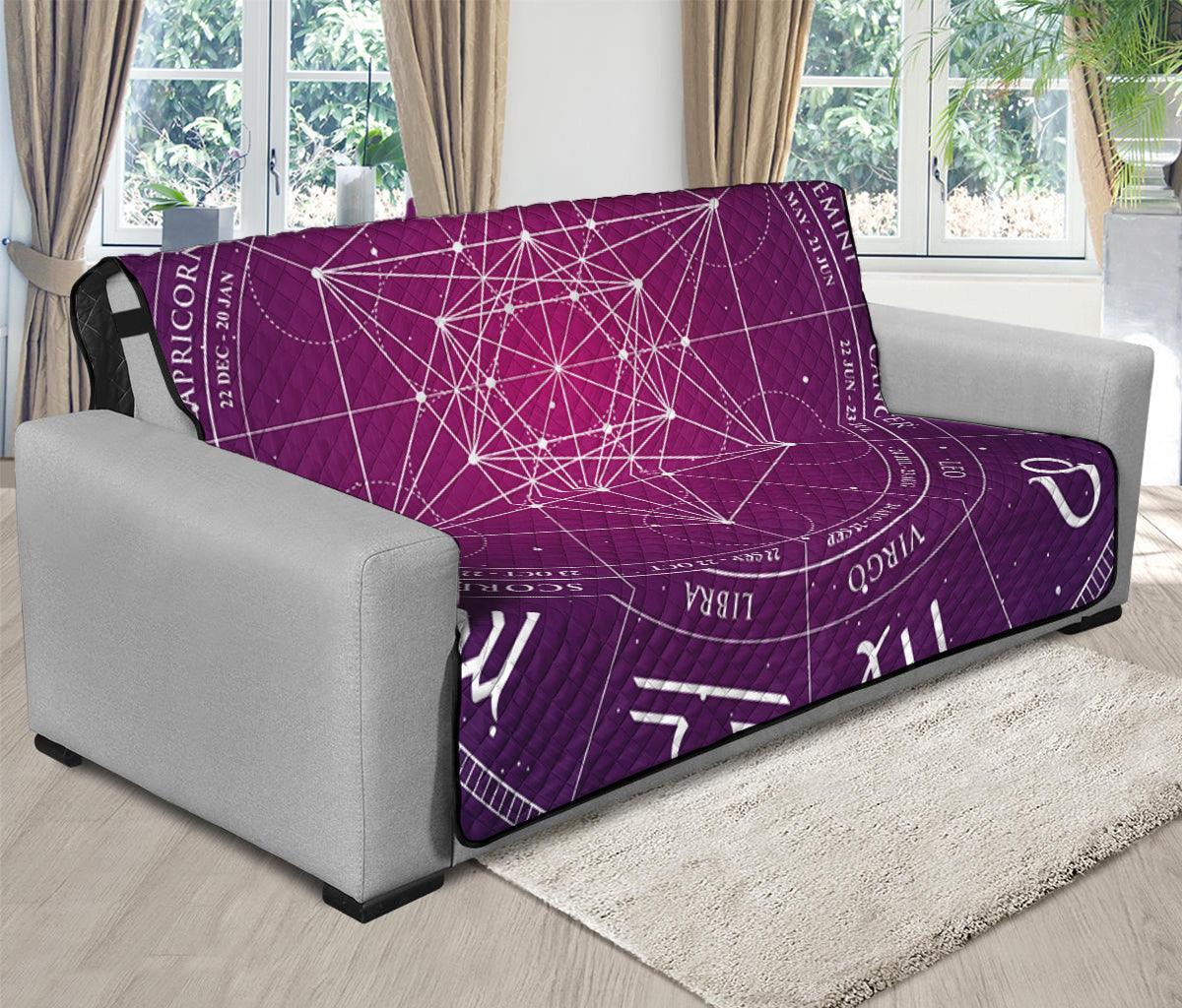 Geometric Zodiac Calendar Print Futon Protector