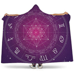 Geometric Zodiac Calendar Print Hooded Blanket