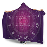 Geometric Zodiac Calendar Print Hooded Blanket