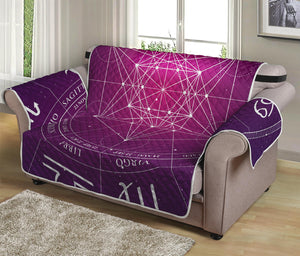 Geometric Zodiac Calendar Print Loveseat Protector