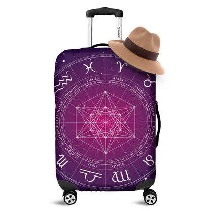 Geometric Zodiac Calendar Print Luggage Cover