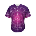 Geometric Zodiac Calendar Print Men's Baseball Jersey