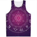 Geometric Zodiac Calendar Print Men's Tank Top