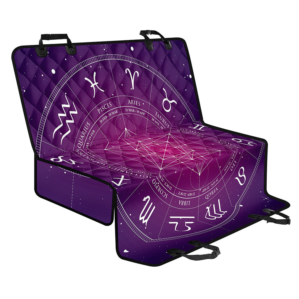 Geometric Zodiac Calendar Print Pet Car Back Seat Cover