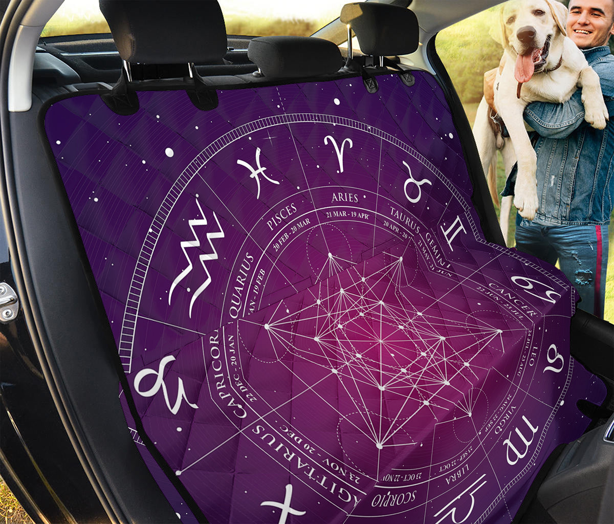 Geometric Zodiac Calendar Print Pet Car Back Seat Cover