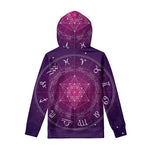 Geometric Zodiac Calendar Print Pullover Hoodie