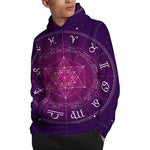 Geometric Zodiac Calendar Print Pullover Hoodie
