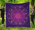 Geometric Zodiac Calendar Print Quilt