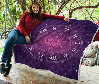 Geometric Zodiac Calendar Print Quilt