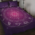 Geometric Zodiac Calendar Print Quilt Bed Set