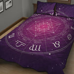 Geometric Zodiac Calendar Print Quilt Bed Set