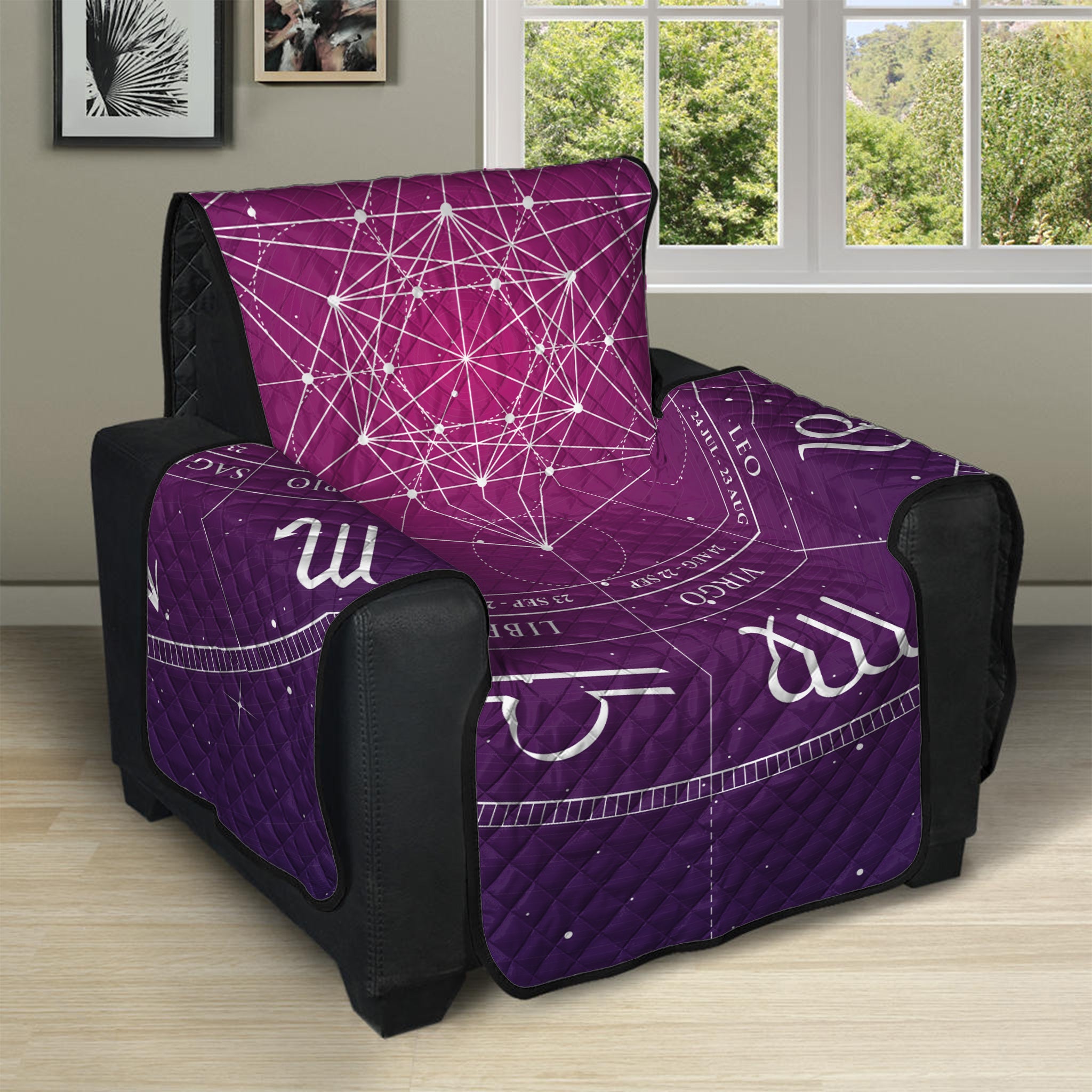 Geometric Zodiac Calendar Print Recliner Protector