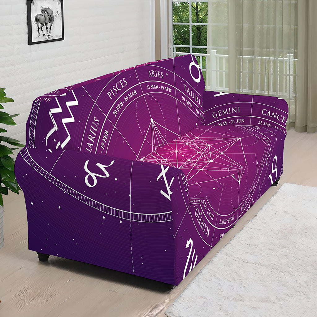 Geometric Zodiac Calendar Print Sofa Cover